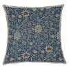 Elegant Blue Fleurs Tapestry Pillow Cover - William Morris Inspired Design