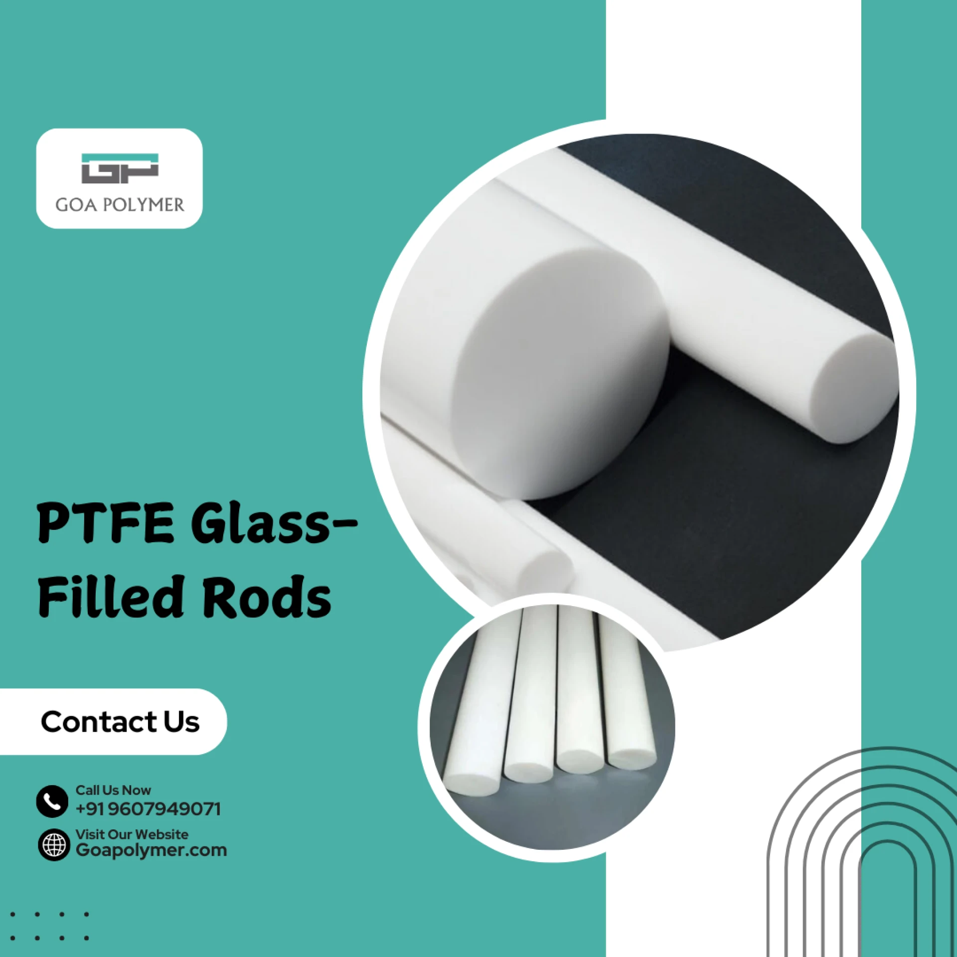 What are the advantages of using glass-filled PTFE rods?
