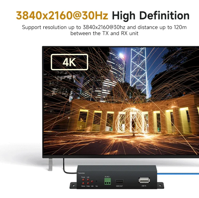 ORIVISION 4K@30HZ HDMI/USB2.0 KVM Extender over Cat5e Cable