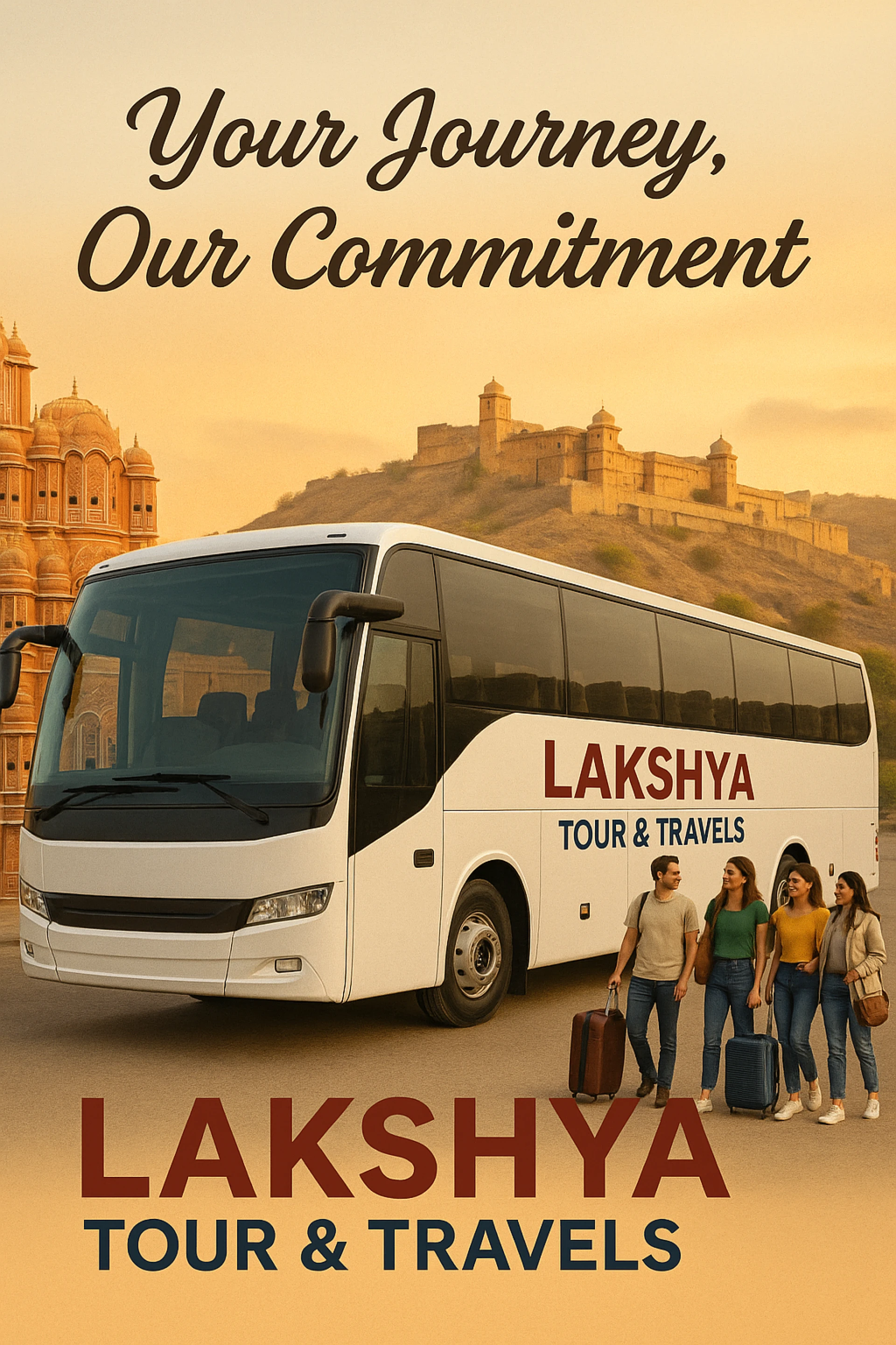 Explore Rajasthan Comfortably with 45 Seater Bus Rental in Jaipur – Lakshya Tour and Travels
