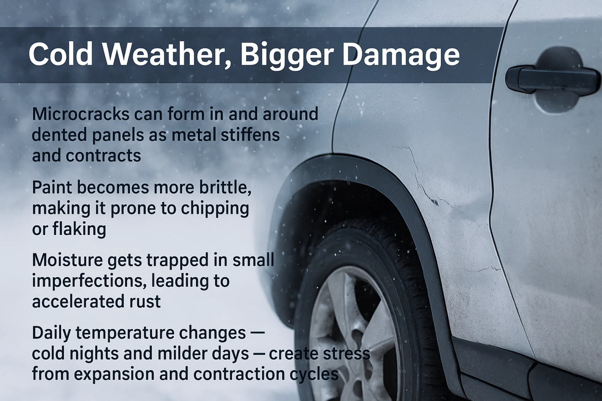 How Cold Weather Makes Auto Dents Worse