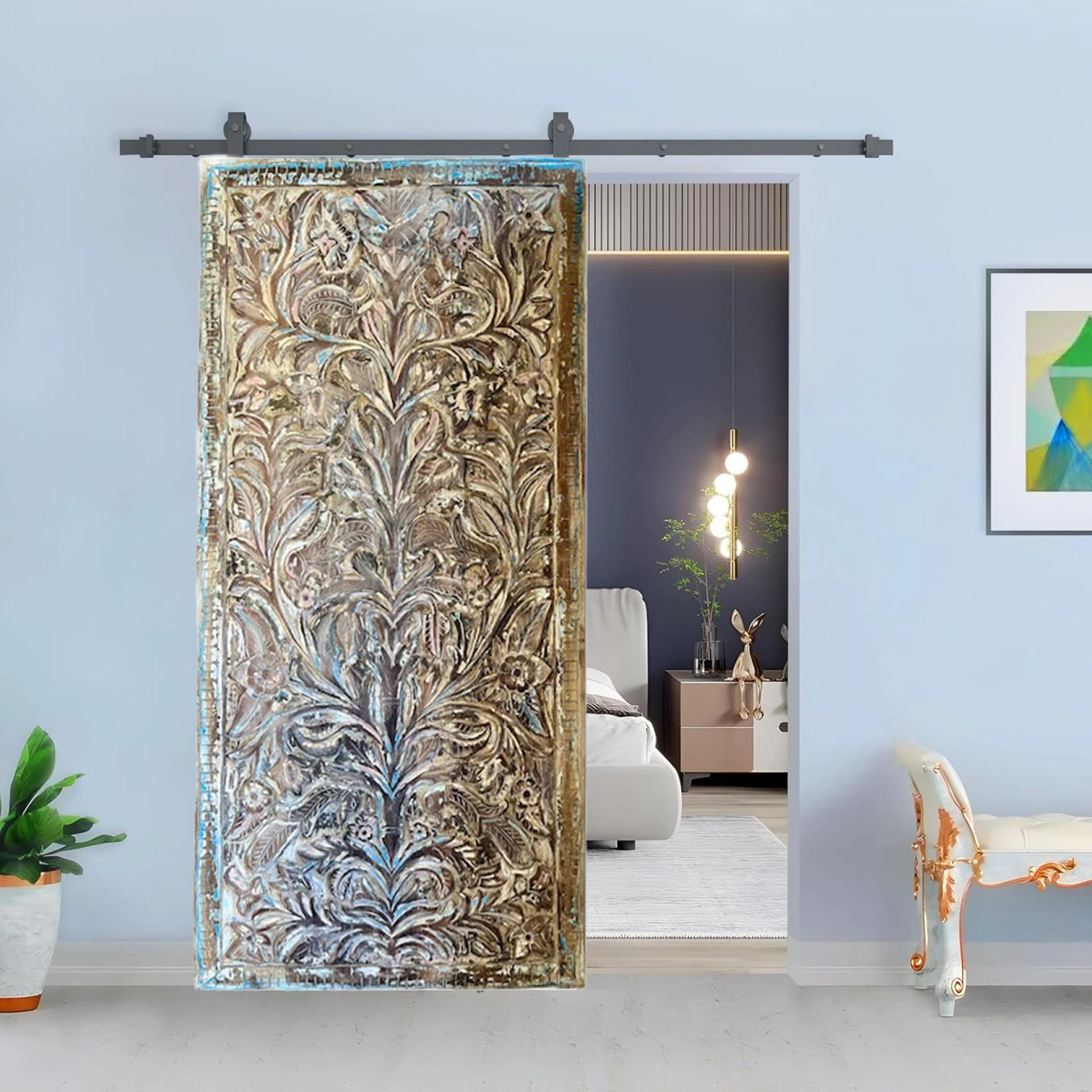 Pattern Mixing with Soul: Anchoring Your Space with the Tree of Life Carved Door