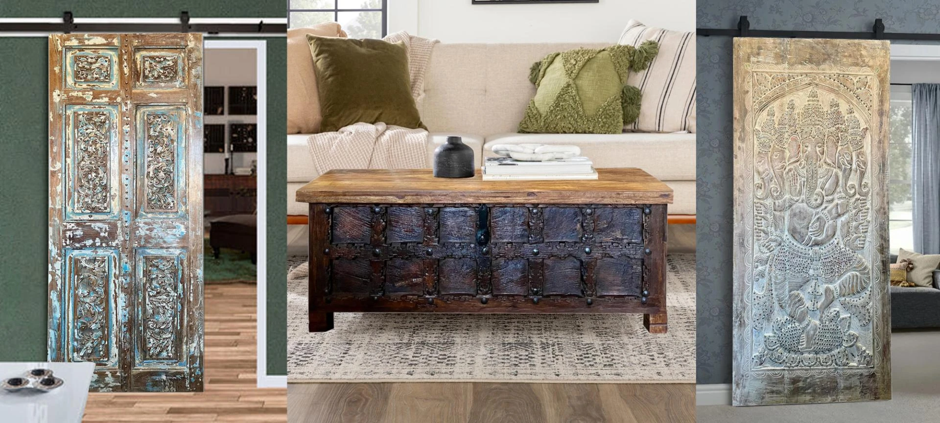 Pattern Mixing with Soul: Anchoring Your Space with the Tree of Life Carved Door