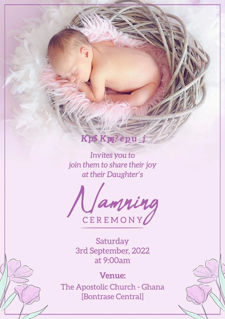 naming ceremony invitation templates