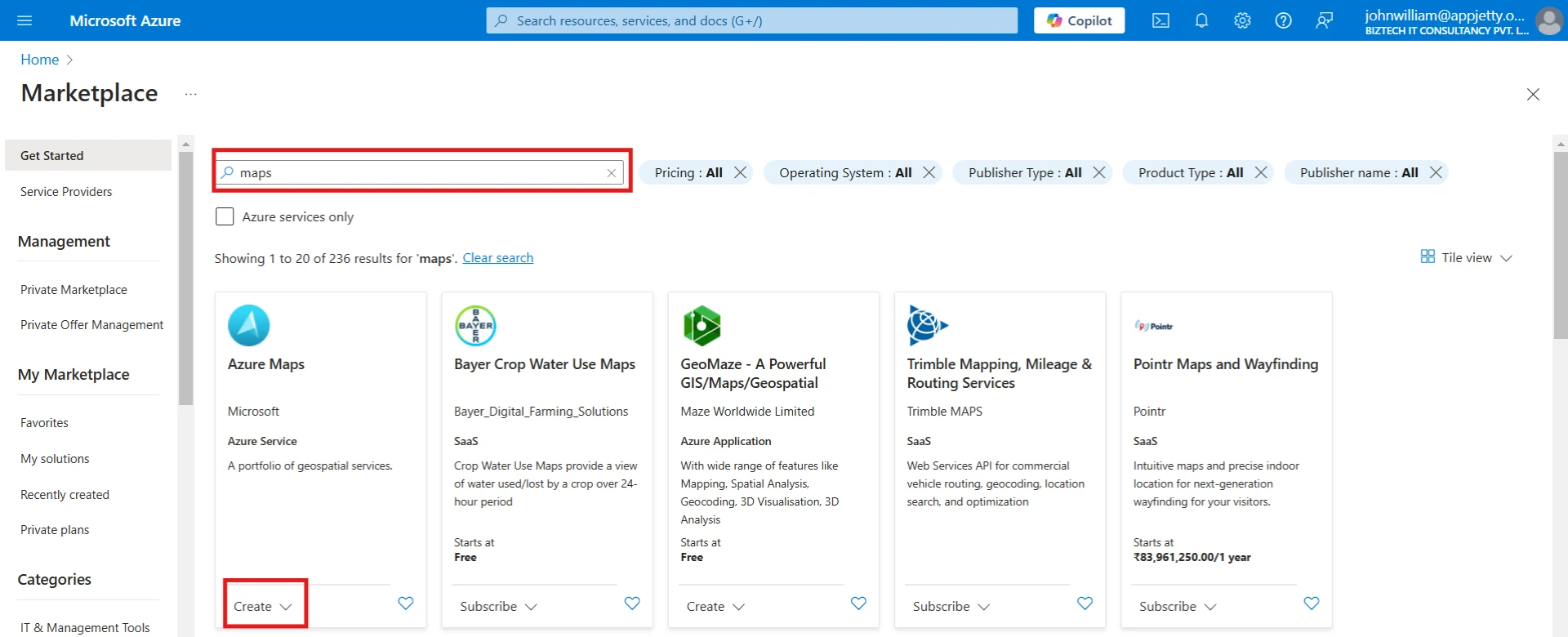 How to Generate Azure Map Key