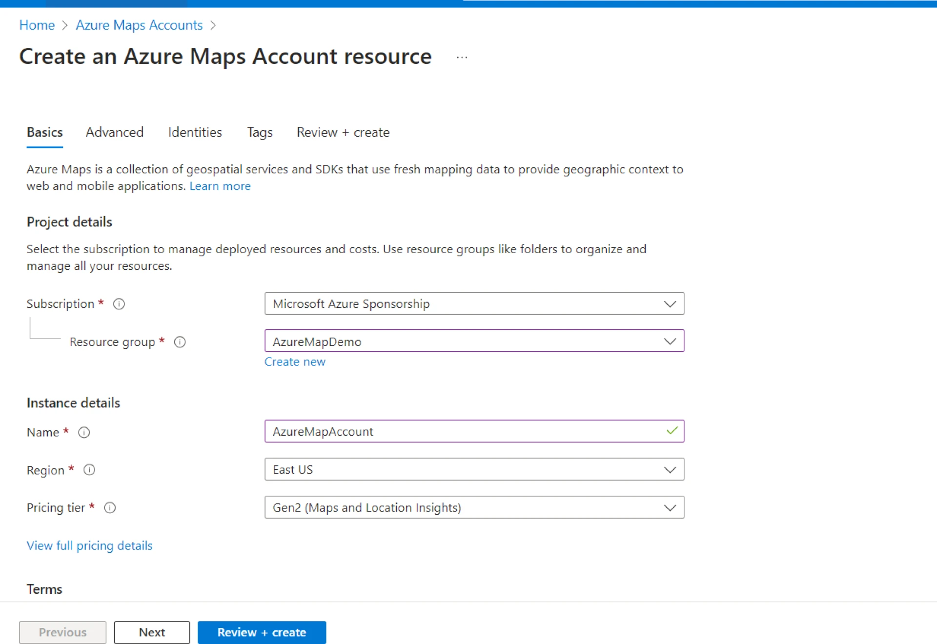 How to Generate Azure Map Key
