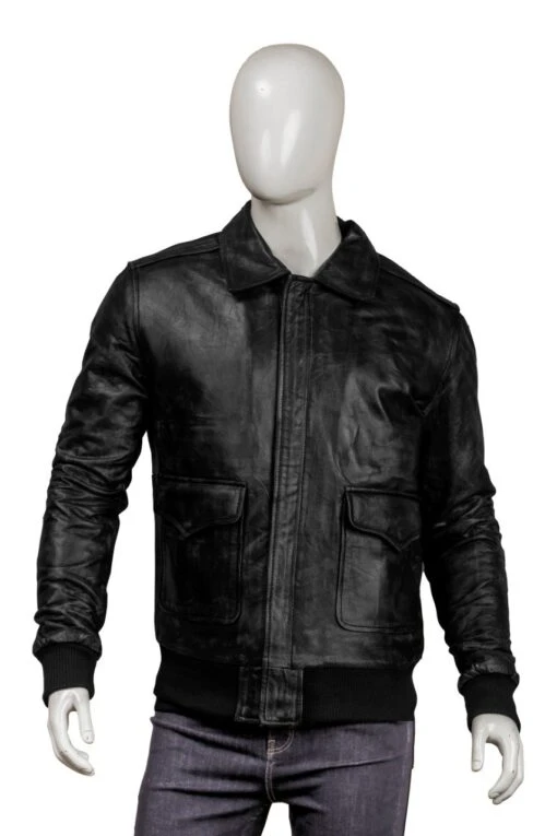 Black Bomber Real Sheepskin Leather Jacket Timeless Style Meets Ultimate Comfort