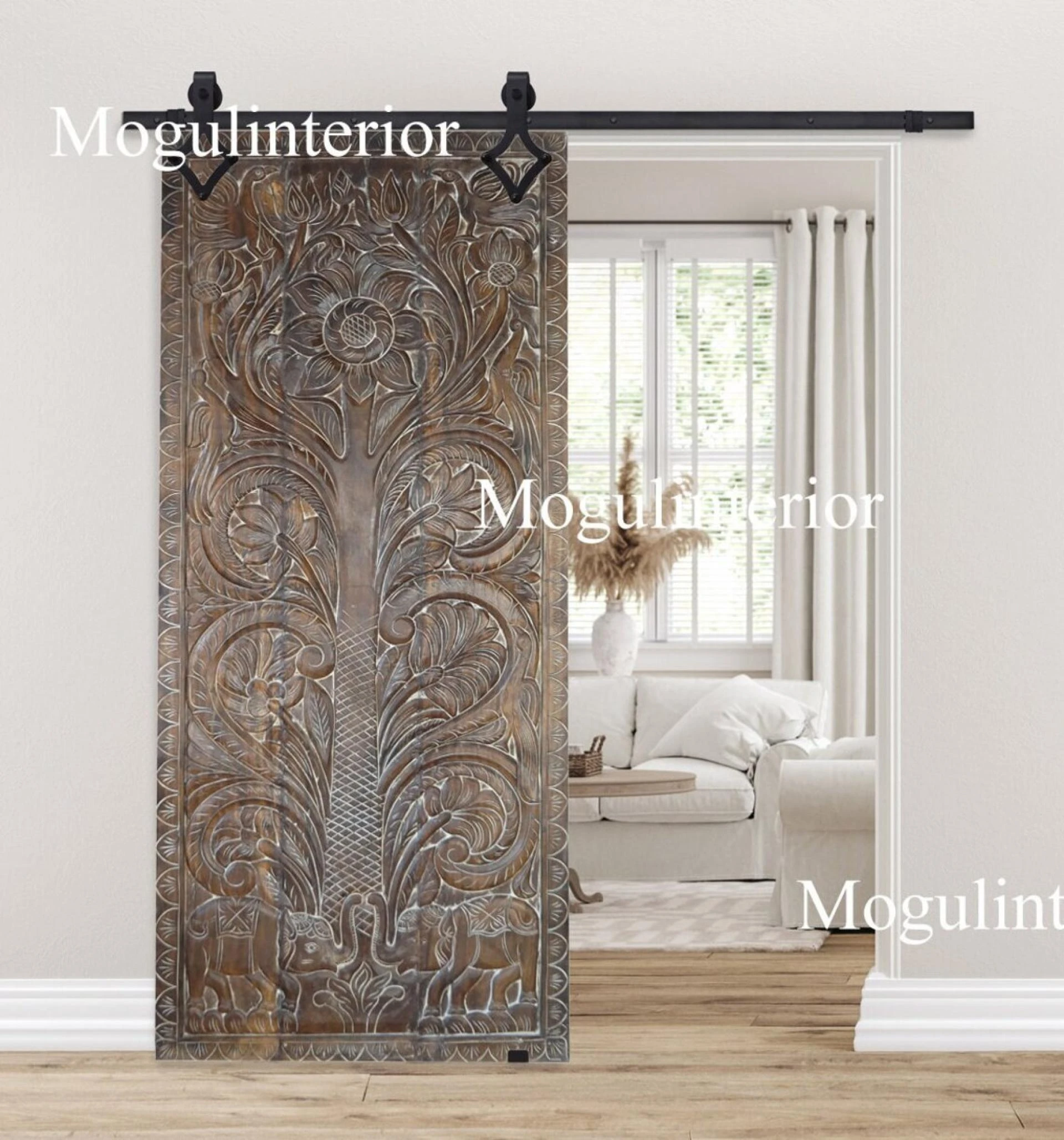 West Palm Beach Coastal Farmhouse Chic: Embracing Carved Doors