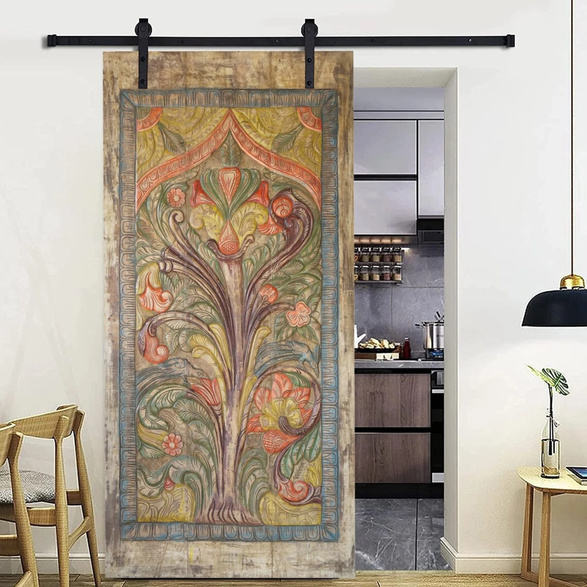 West Palm Beach Coastal Farmhouse Chic: Embracing Carved Doors