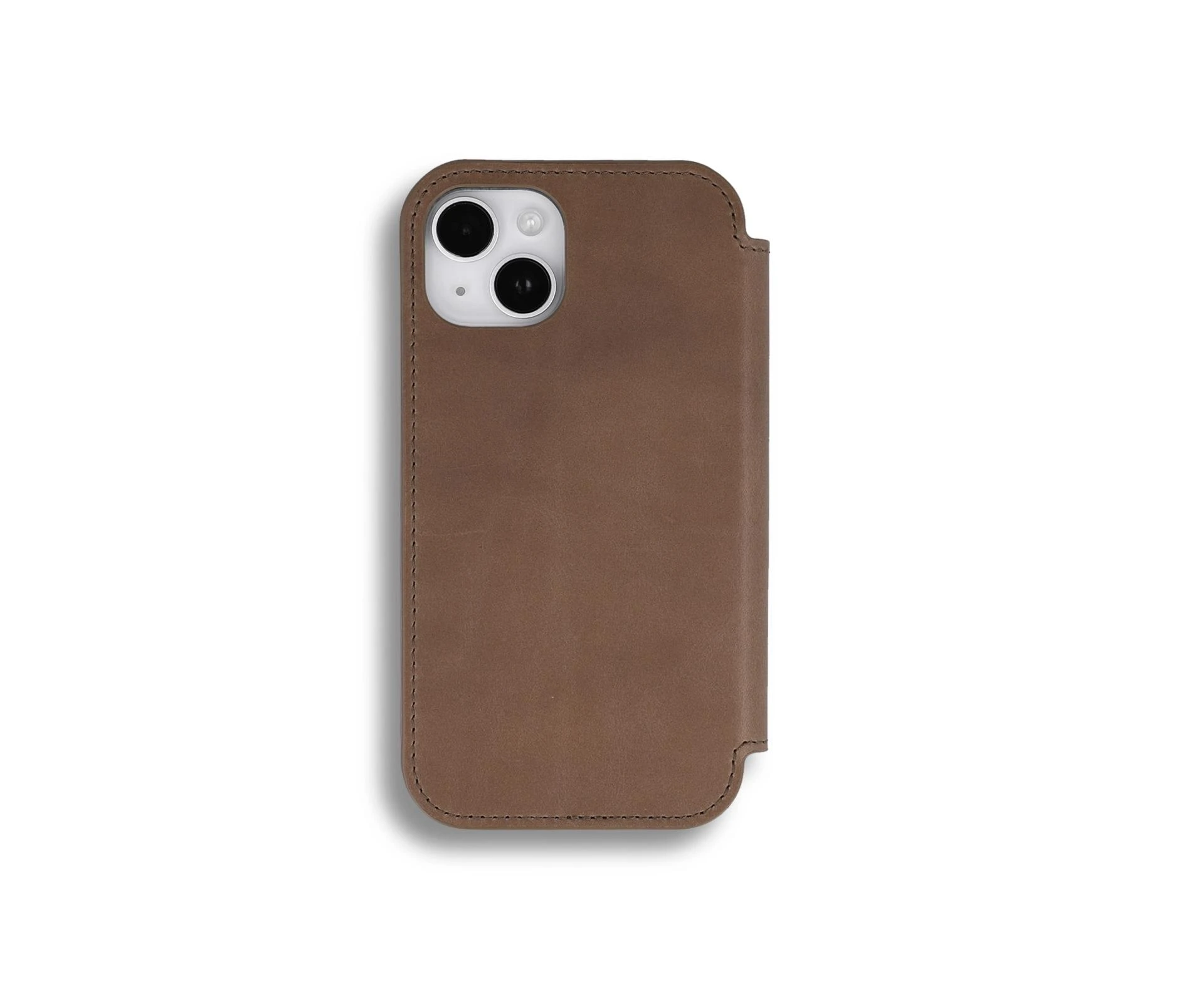 Light Brown Leather iPhone 13 Pro Max Folio Case
