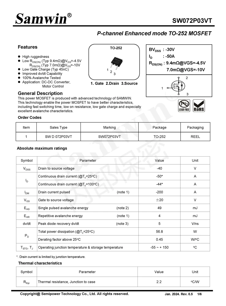 N-Channel Trench Mosfet (8v-200v)