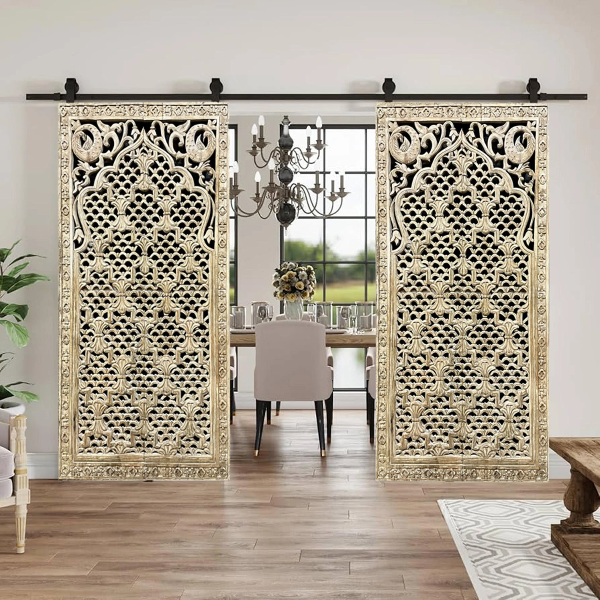 Luxurious Resort Homes and Artistic Carved Barndoors
