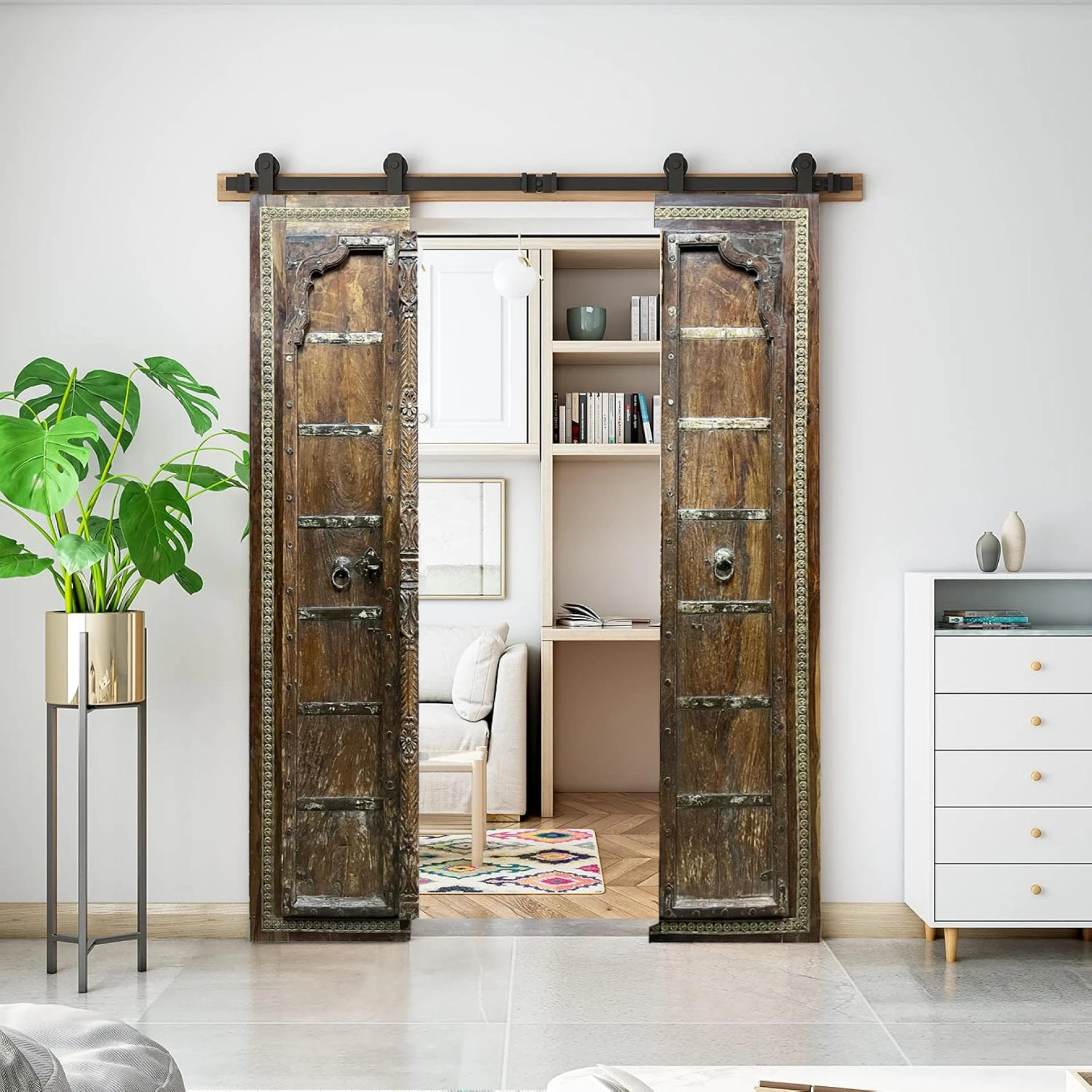Make a Grand Entrance with Custom Double Carved Doors by Mogul Interior