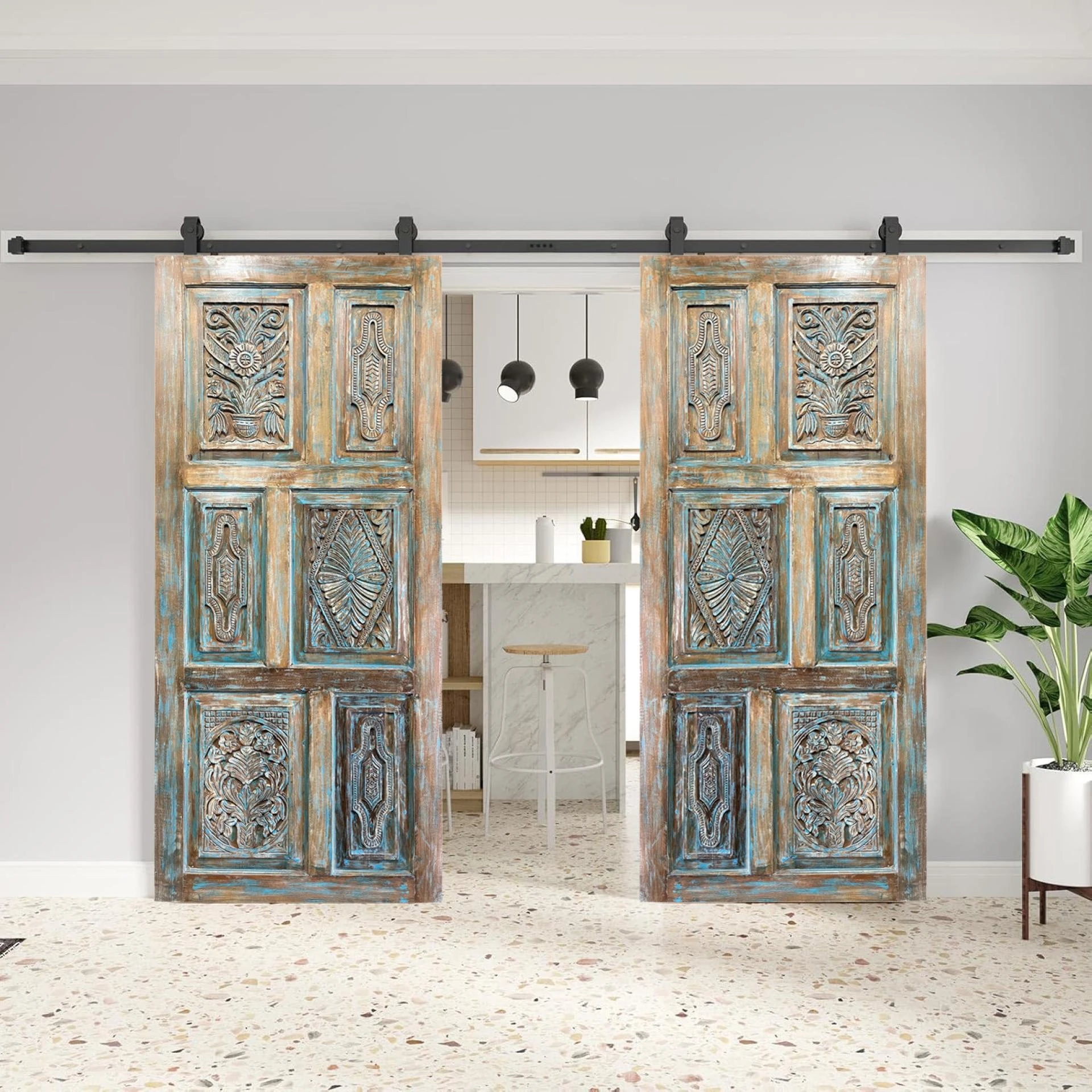 Make a Grand Entrance with Custom Double Carved Doors by Mogul Interior