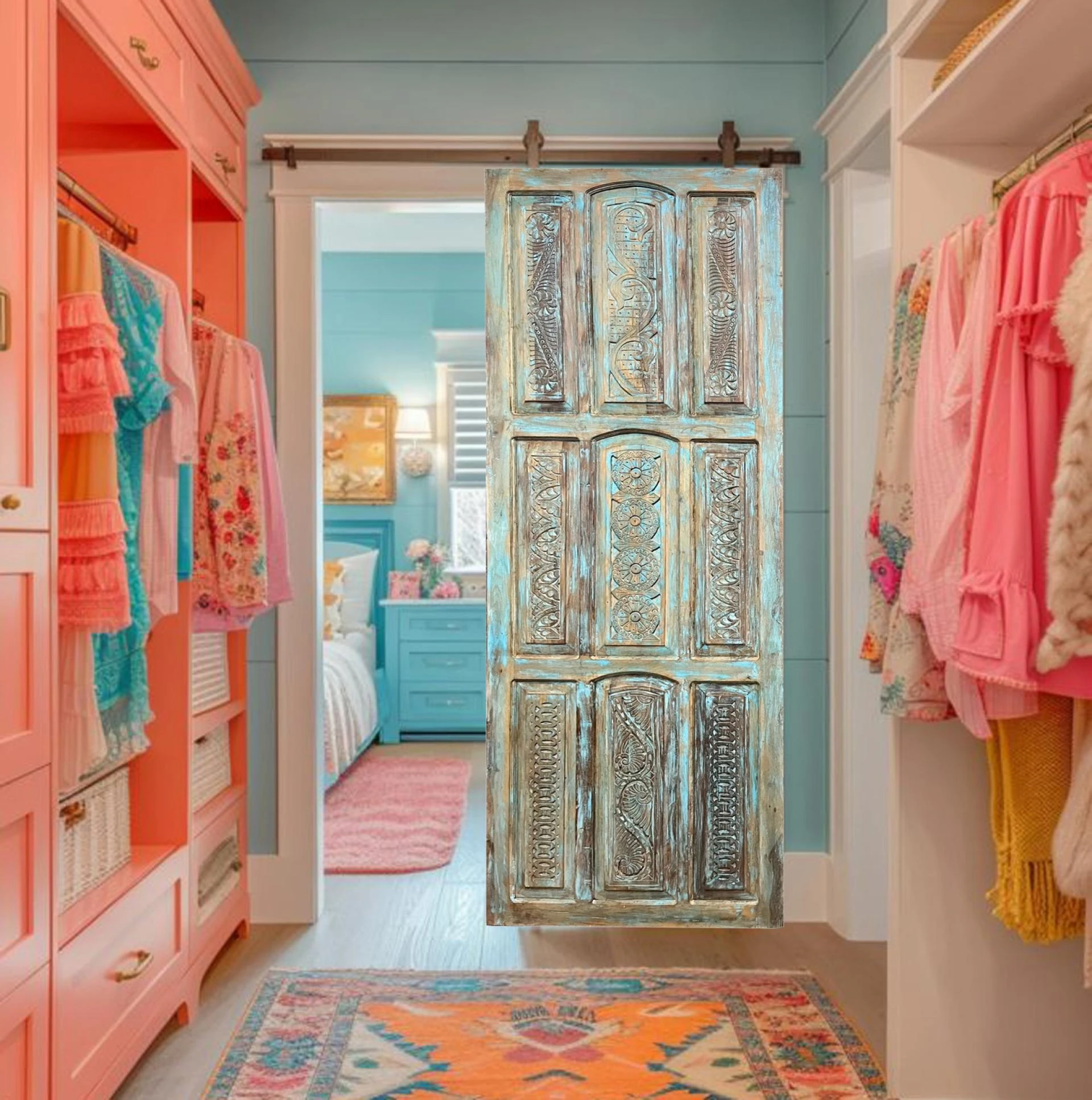 Antique Painted Doors: An Artist's Muse in an Eclectic New York Studio