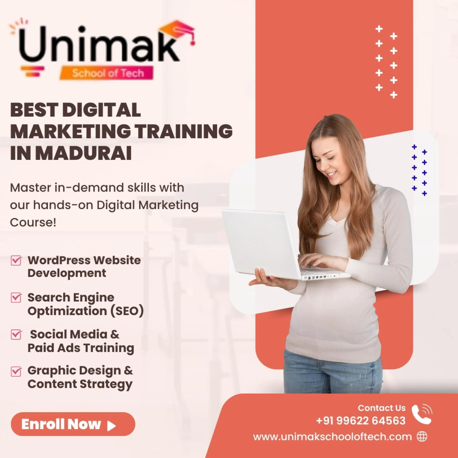 Build a Future-Ready Career with Unimak School of Tech’s Digital Marketing, WordPress, and Graphic Design Courses in Madurai