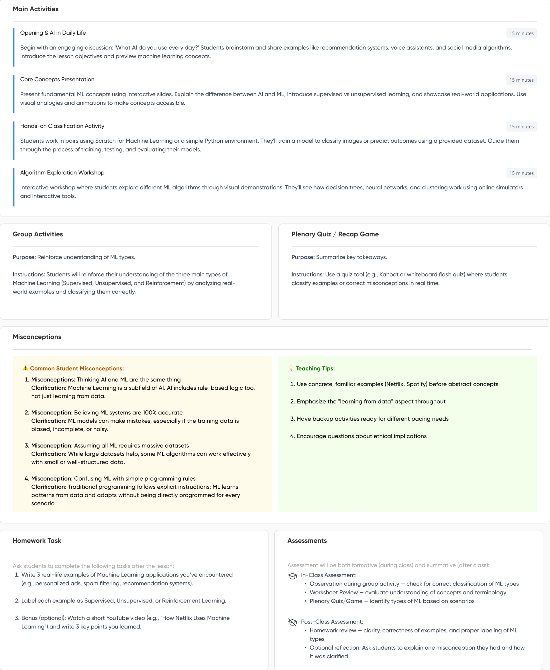 How an AI Lesson Plan Generator Works