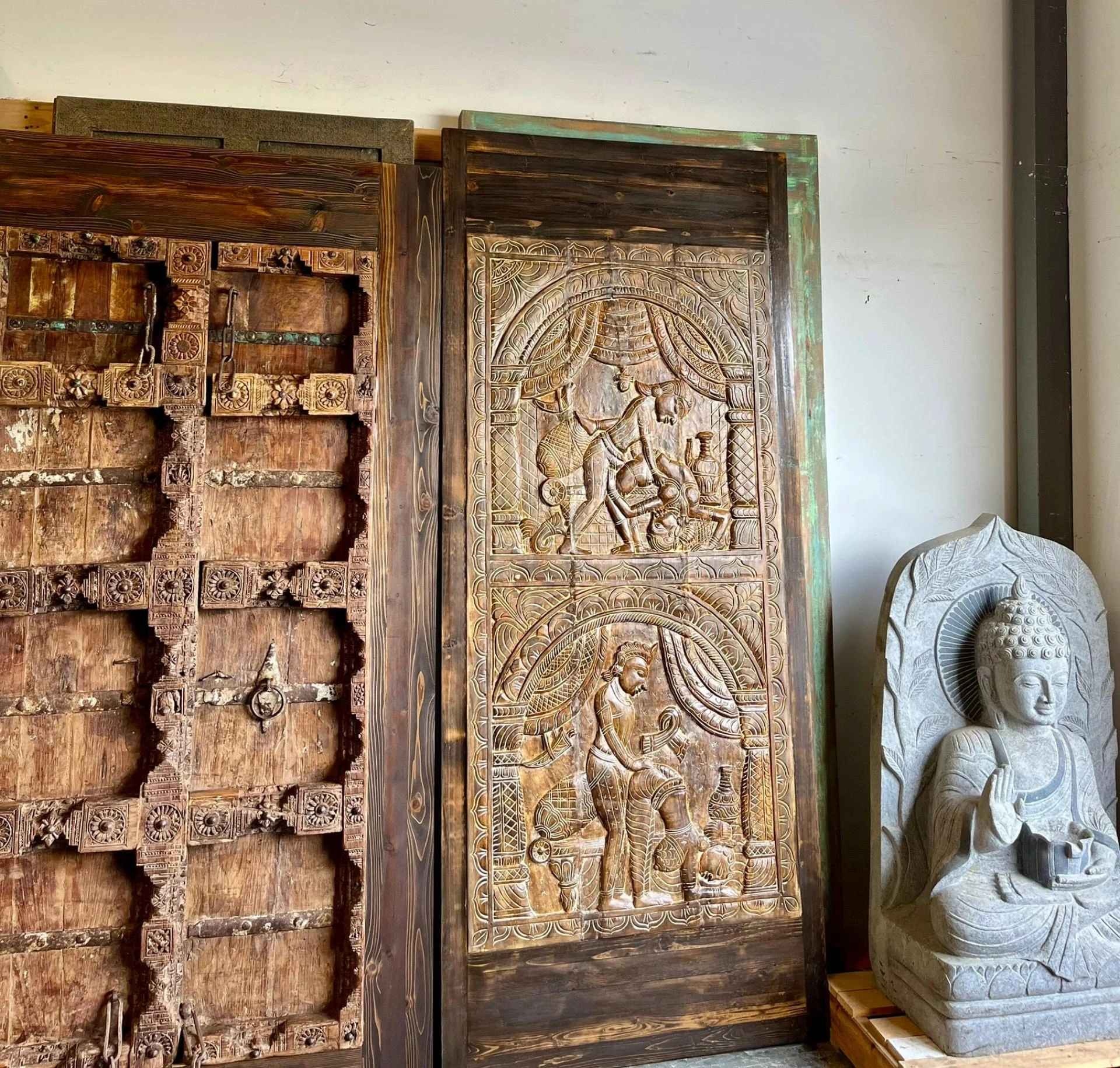Eclectic Bohemian Ranch Farmhouse Decor: The Art of Rustic Carved Doors