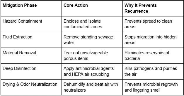 How Sewage Mitigation Specialists Clean and Sanitize Contaminated Areas