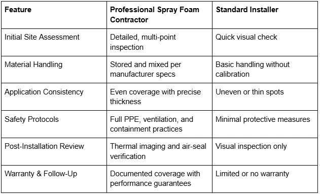 What Sets a Professional Spray Foam Contractor Apart From the Rest?