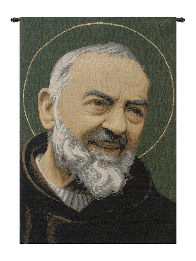 St. Pio European Wall Tapestry - The Religious Presence in Woven Form