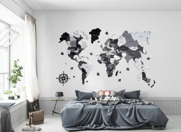 Explore the World from Home: 3D Wooden World Map Wall Decor That Travels With You