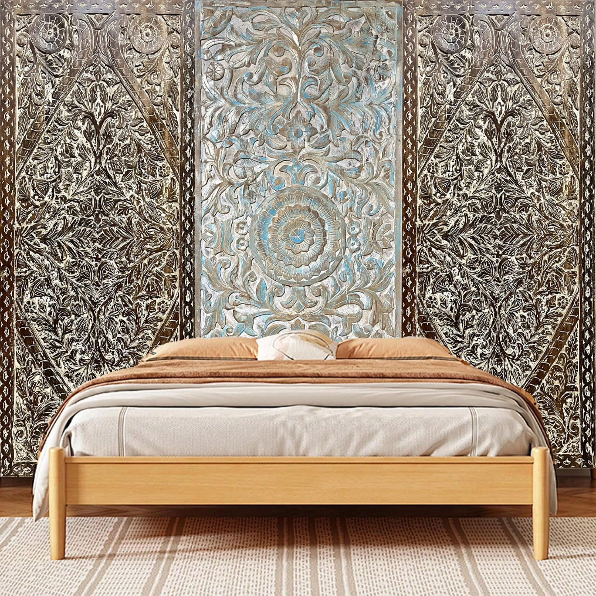 Maximalist Magic: Vintage Carved Doors for the Bedroom