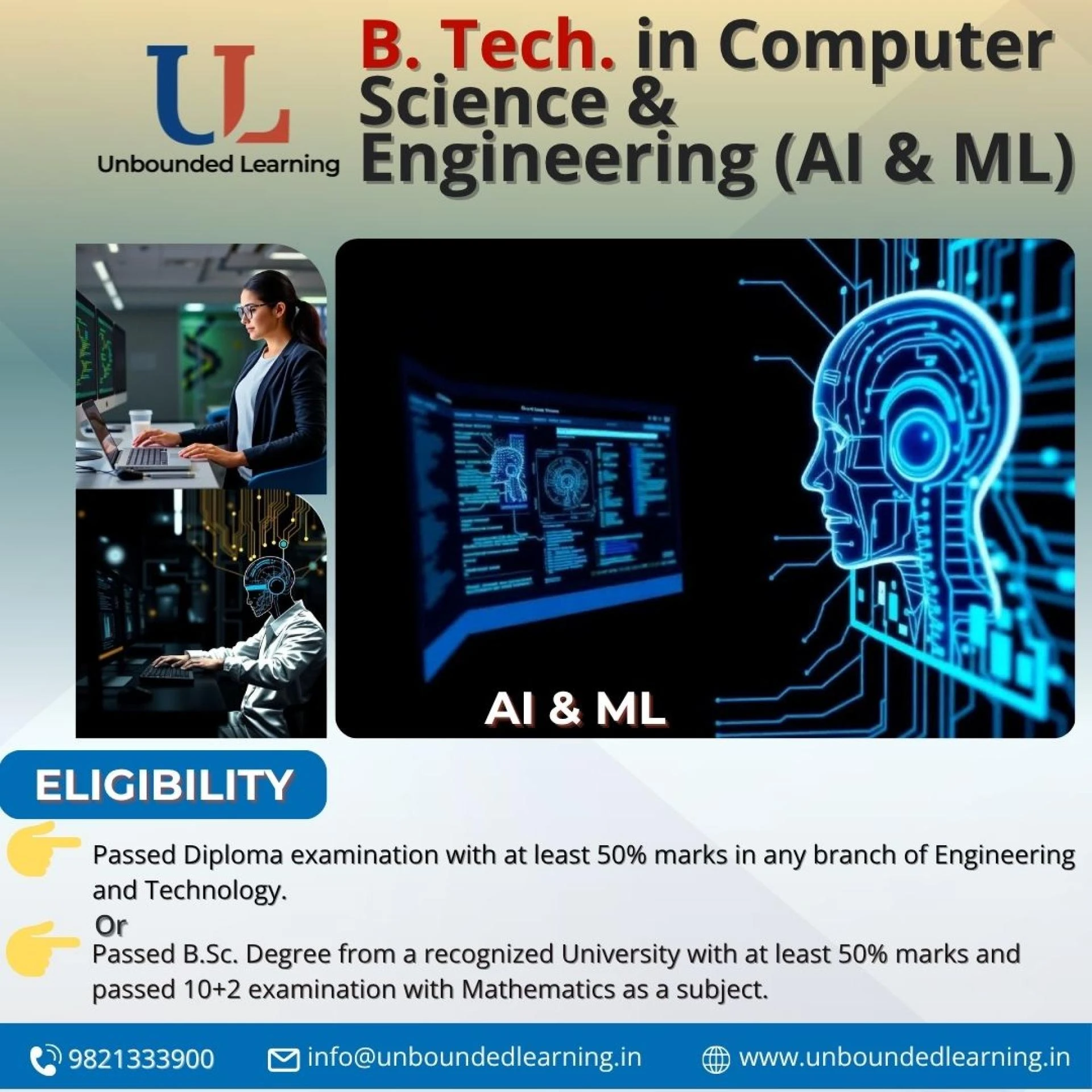B.Tech in Computer Science & Engineering (AI & ML) for Working Professionals – Admissions Open