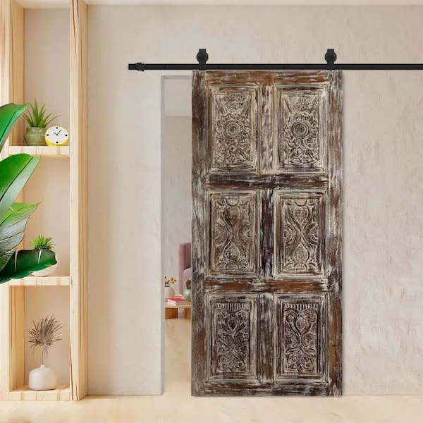 Lotus Mandala Lattice Carved Door – A Statement of Wellness Beauty