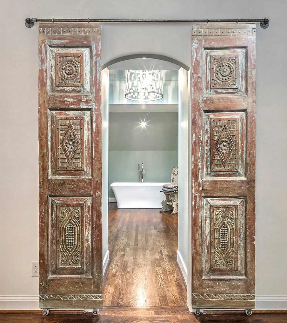 Lotus Mandala Lattice Carved Door – A Statement of Wellness Beauty