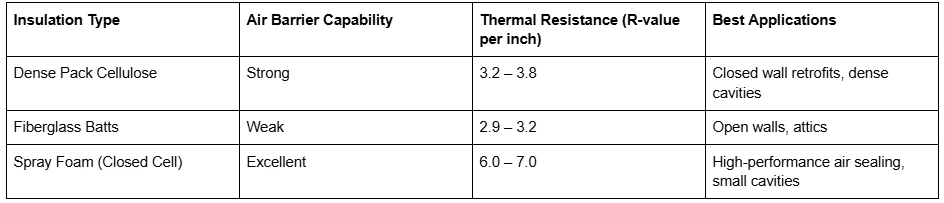 Dense Pack Cellulose: High-Density Thermal and Air Barrier Applications
