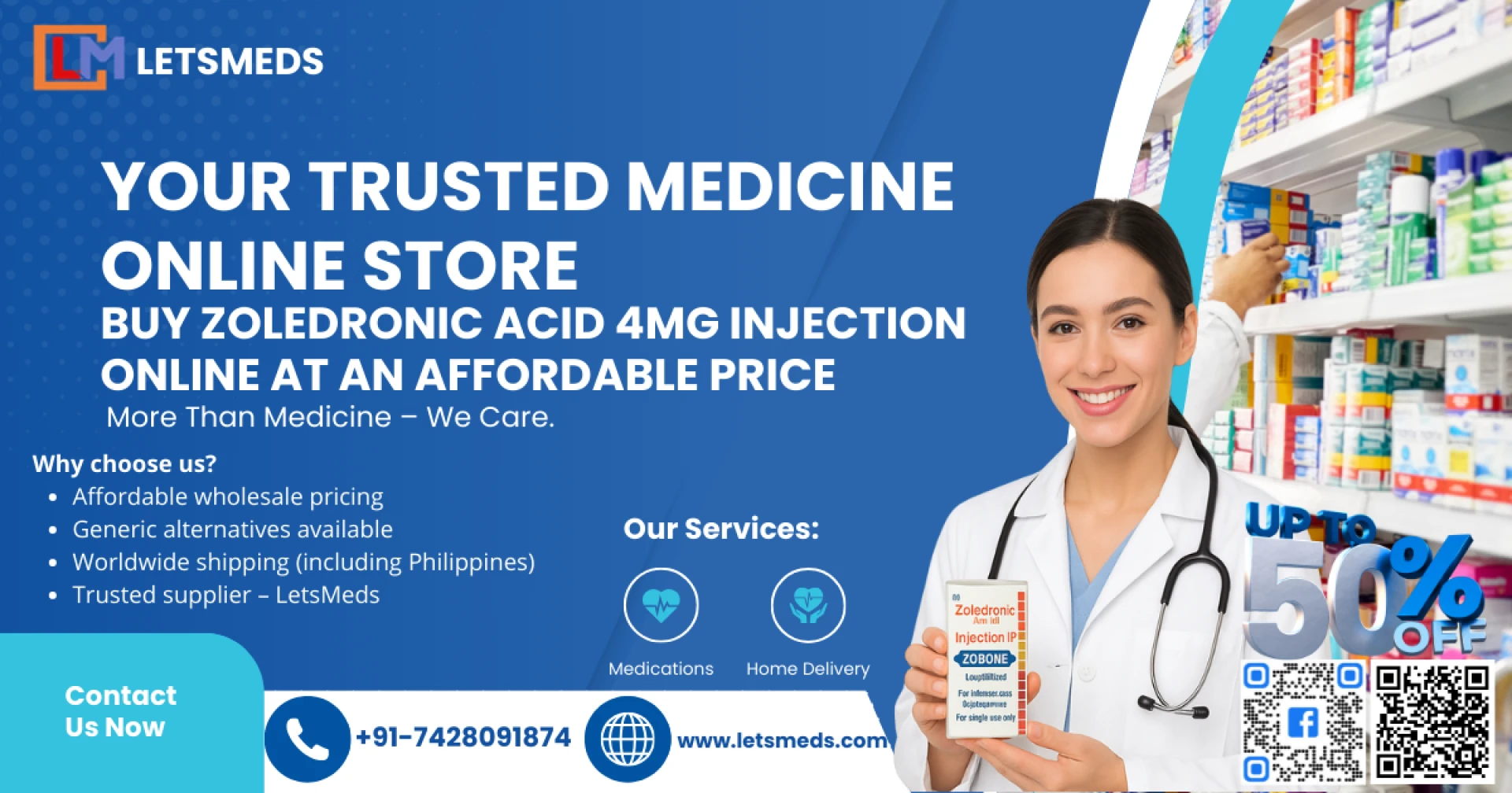 Buy Zoledronic Acid 4mg Injection Online at Affordable Price