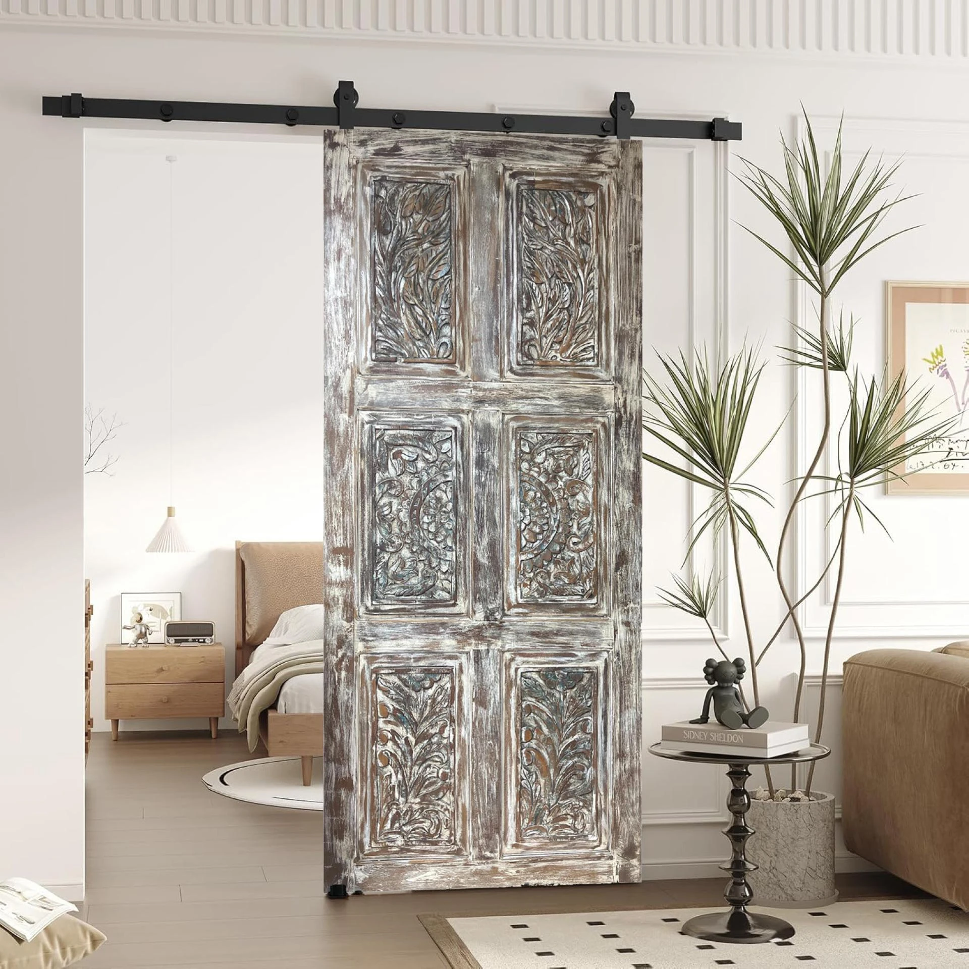 Houston Luxury Ranch Remodel with Vintage Furniture & Bespoke Carved Doors