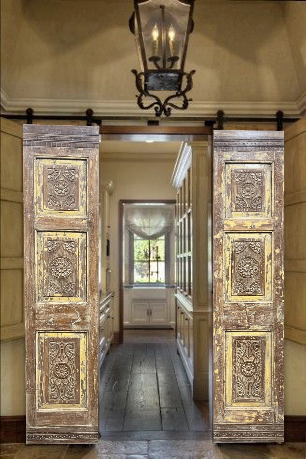 San Francisco Coastal Farmhouse Chic Remodel – Wellness Inspired Carved Wood Doors