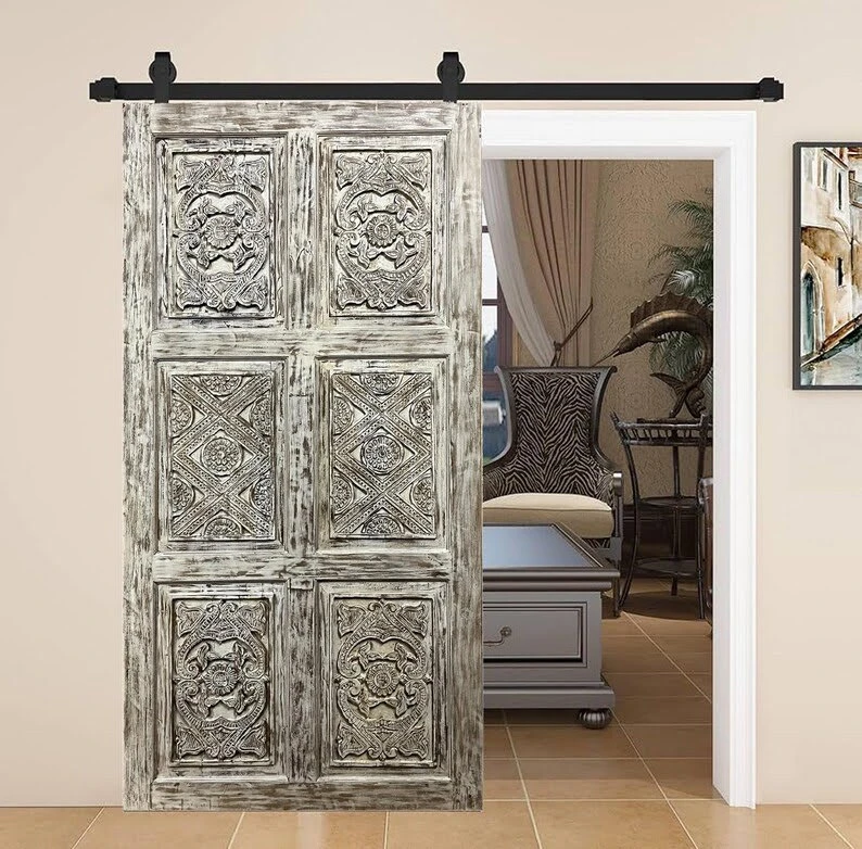 Maximalist Elegance: Vintage Carved Doors for Bedroom Interiors