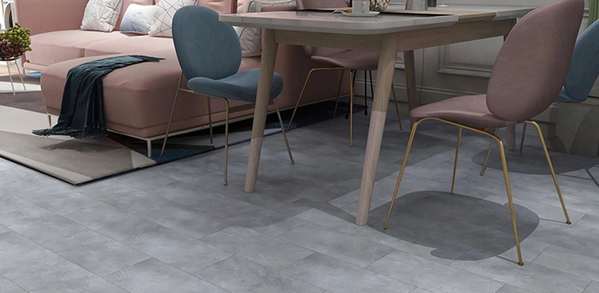 SPC Vinyl Plank Flooring 4mm Click Lock Stone Grain Anti-Slip Indoor Use For Sale