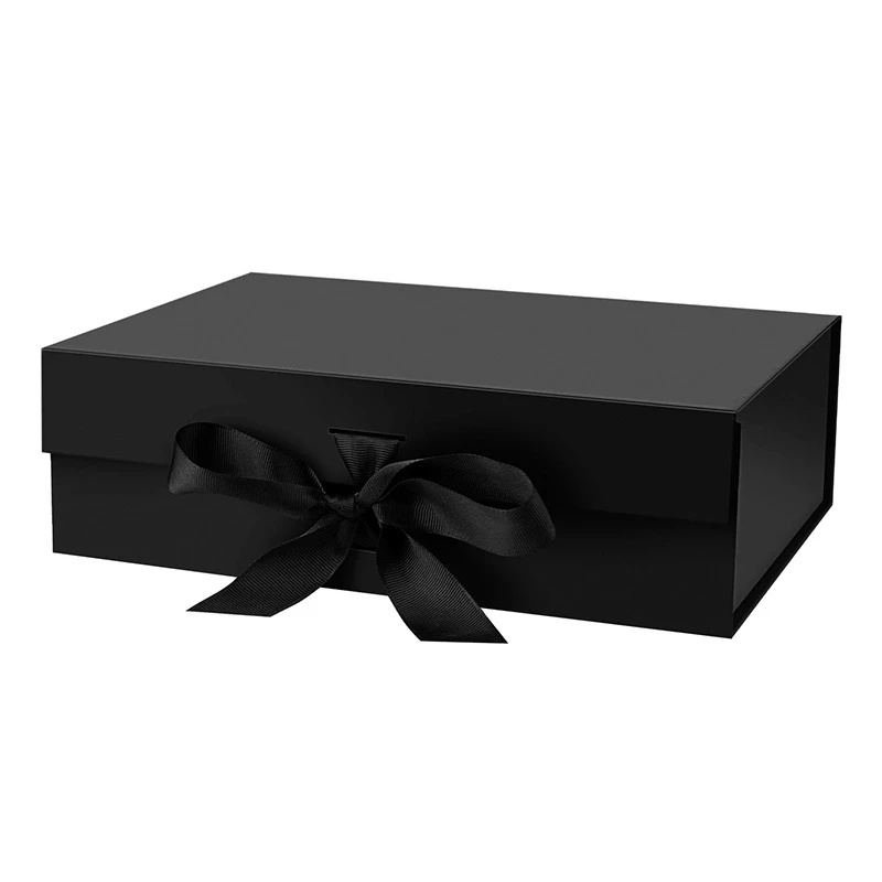 Black Foldabel Ribbon Paper Box