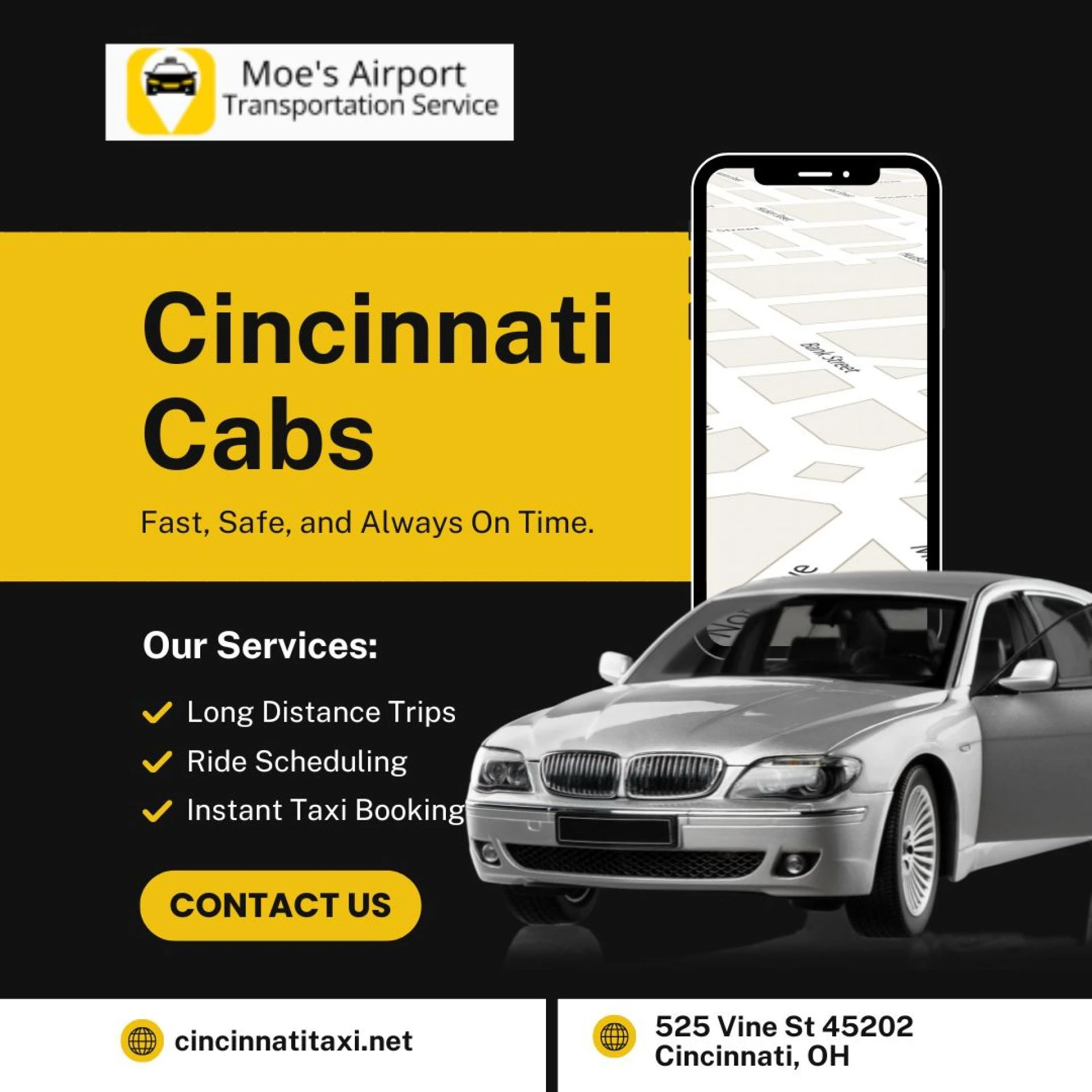 Comfortable Cincinnati Cabs and Airport Transfers for Every Travel Need