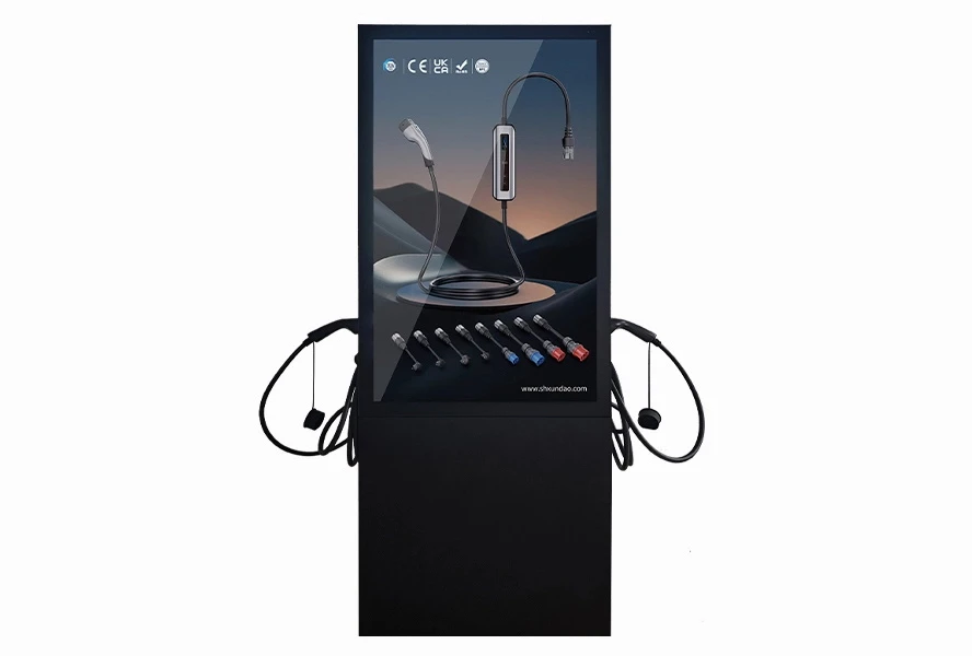 44kW Commercial AC EV Charger With Advertising Screen 202