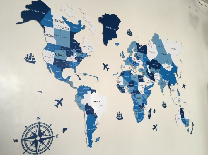 Revolutionizing Spaces: How 3D World Map Wall Art is Refurbishing Office Interior