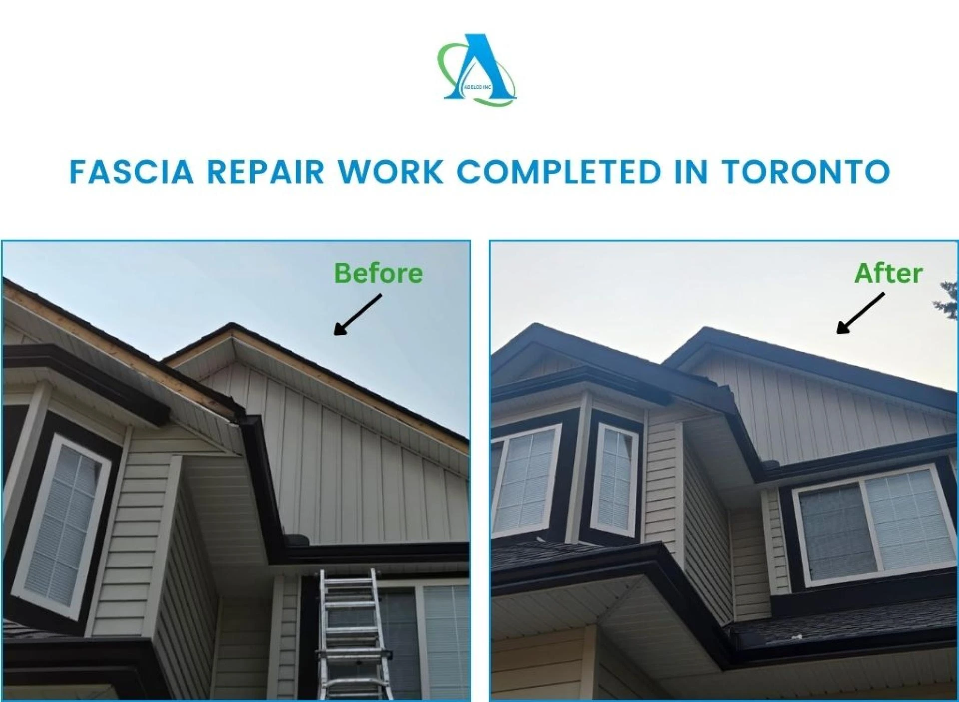 Recent Fascia Repair Work Completed by AdelCo in Toronto