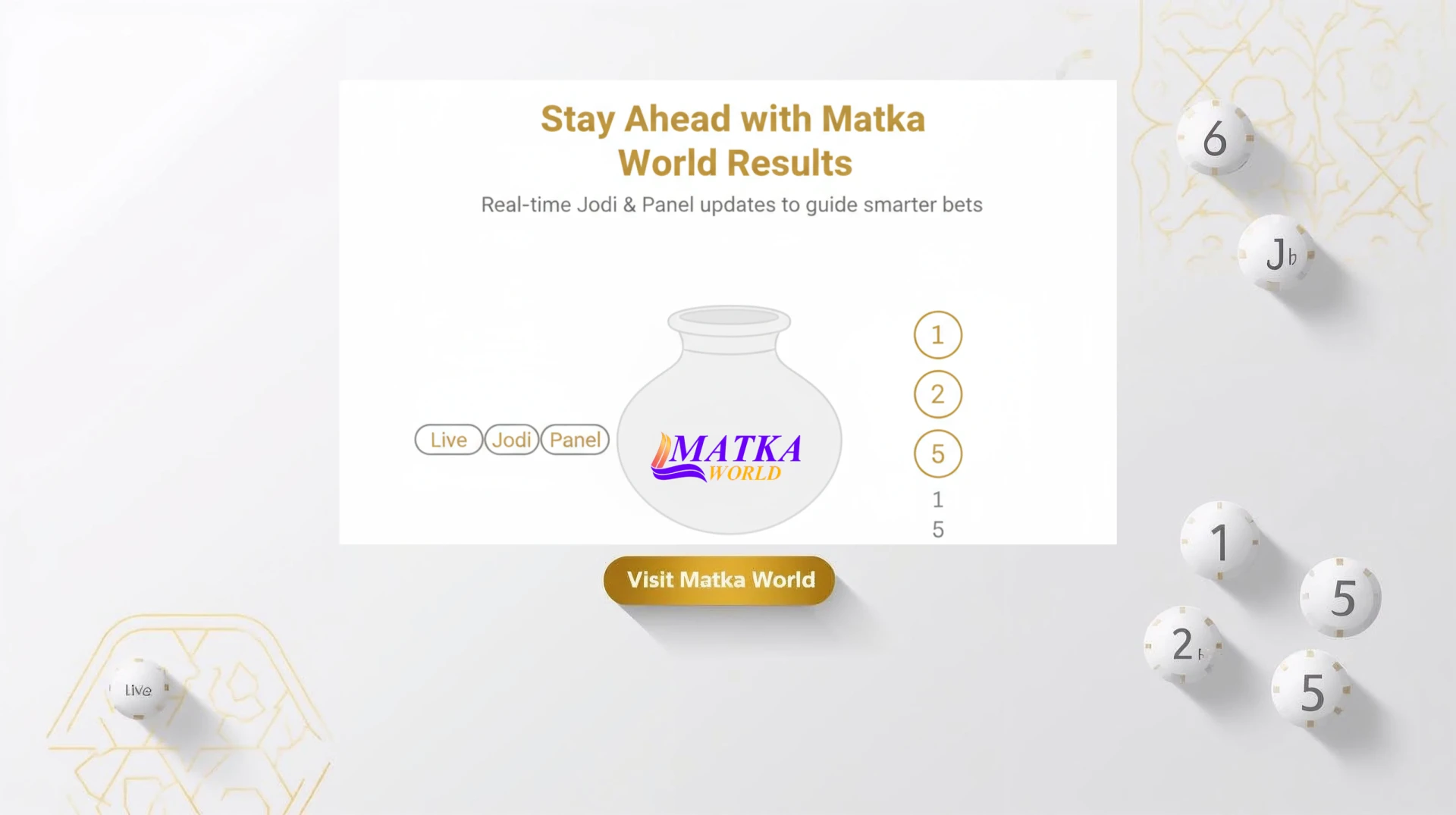 Matka World Result Live: Real-Time Jodi & Panel Updates