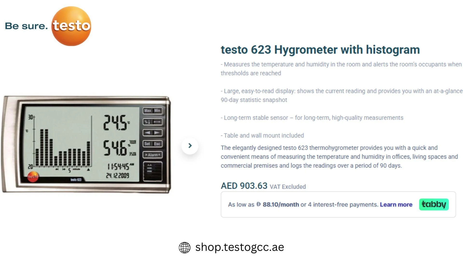 Testo 623 Hygrometer – Reliable Monitoring of Temperature and Humidity