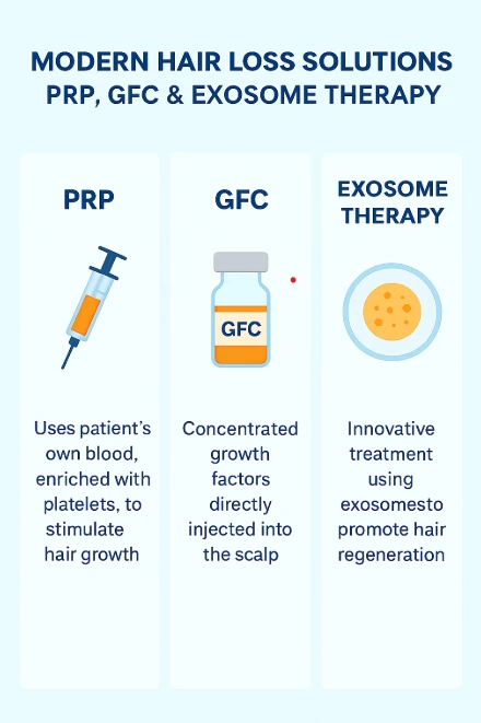 Advanced Hair Loss Treatments in Indira Nagar: PRP, GFC & Exosome Therapy