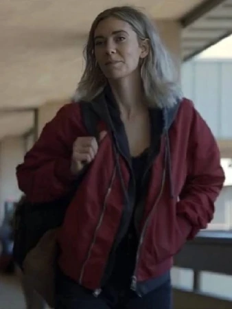 Night Always Comes 2025 Vanessa Kirby Red Bomber Jacket – Surf Your Style