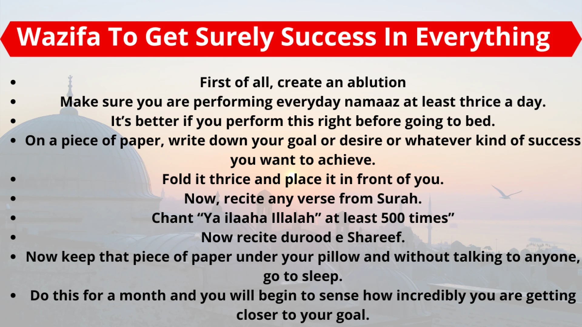 Wazifa To Get Surely Success In Everything - Powerful Islamic Solution