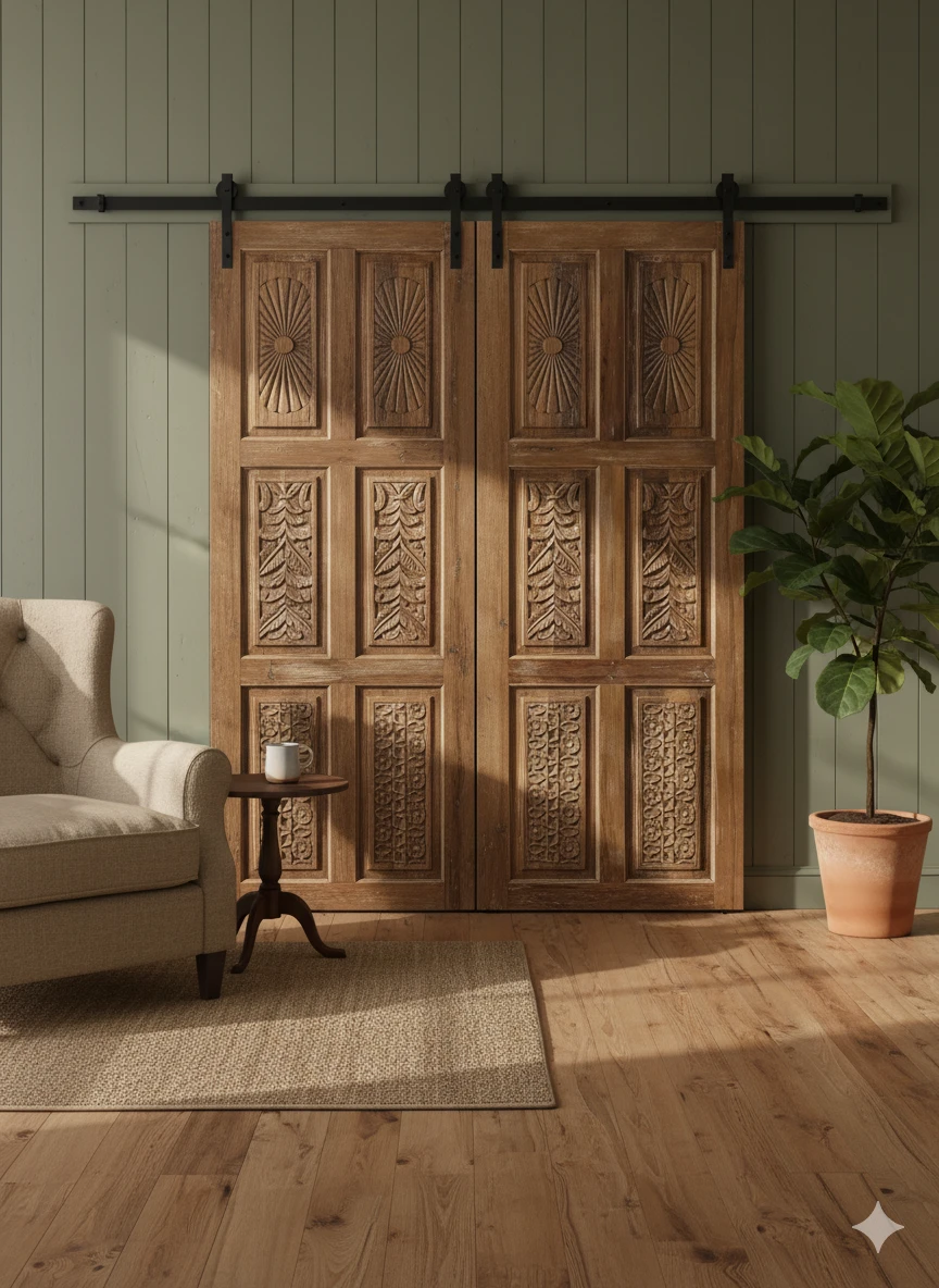 Vintage Maximalism and Carved Wood Doors: Bold Luxury for Bedrooms and Bathrooms