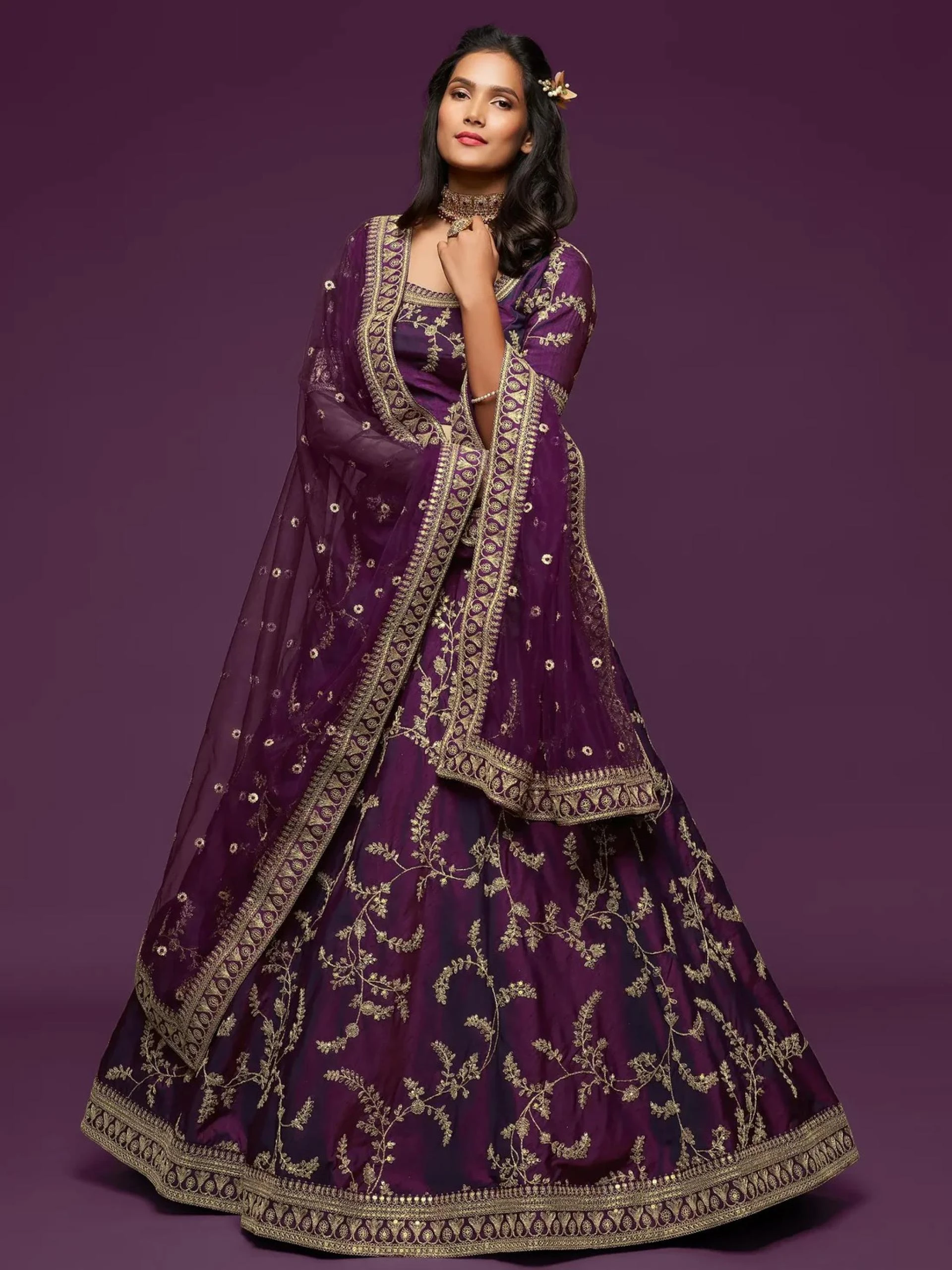 Purple Lehenga Choli and Bollywood Sarees: Style for All