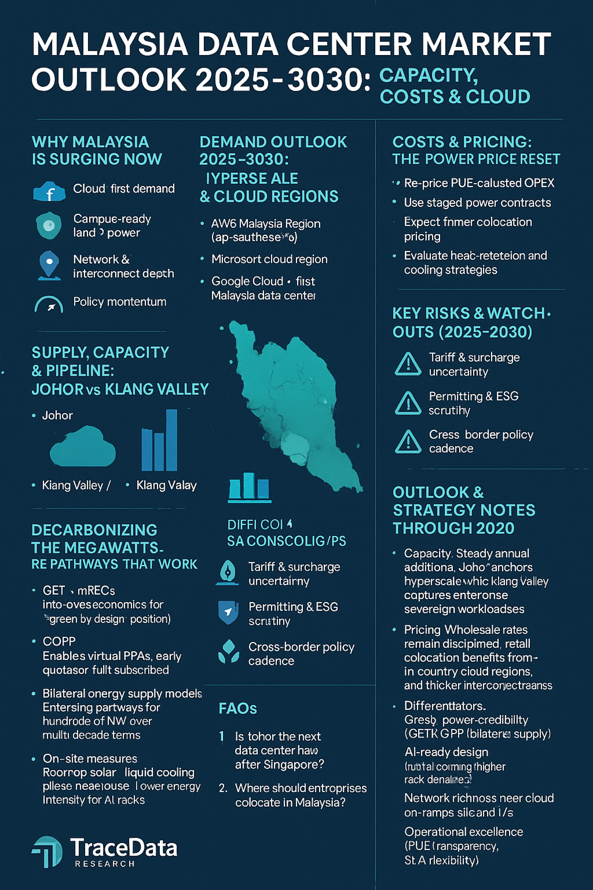 Malaysia Data Center Market Outlook 2025–2030: Capacity, Costs & Cloud