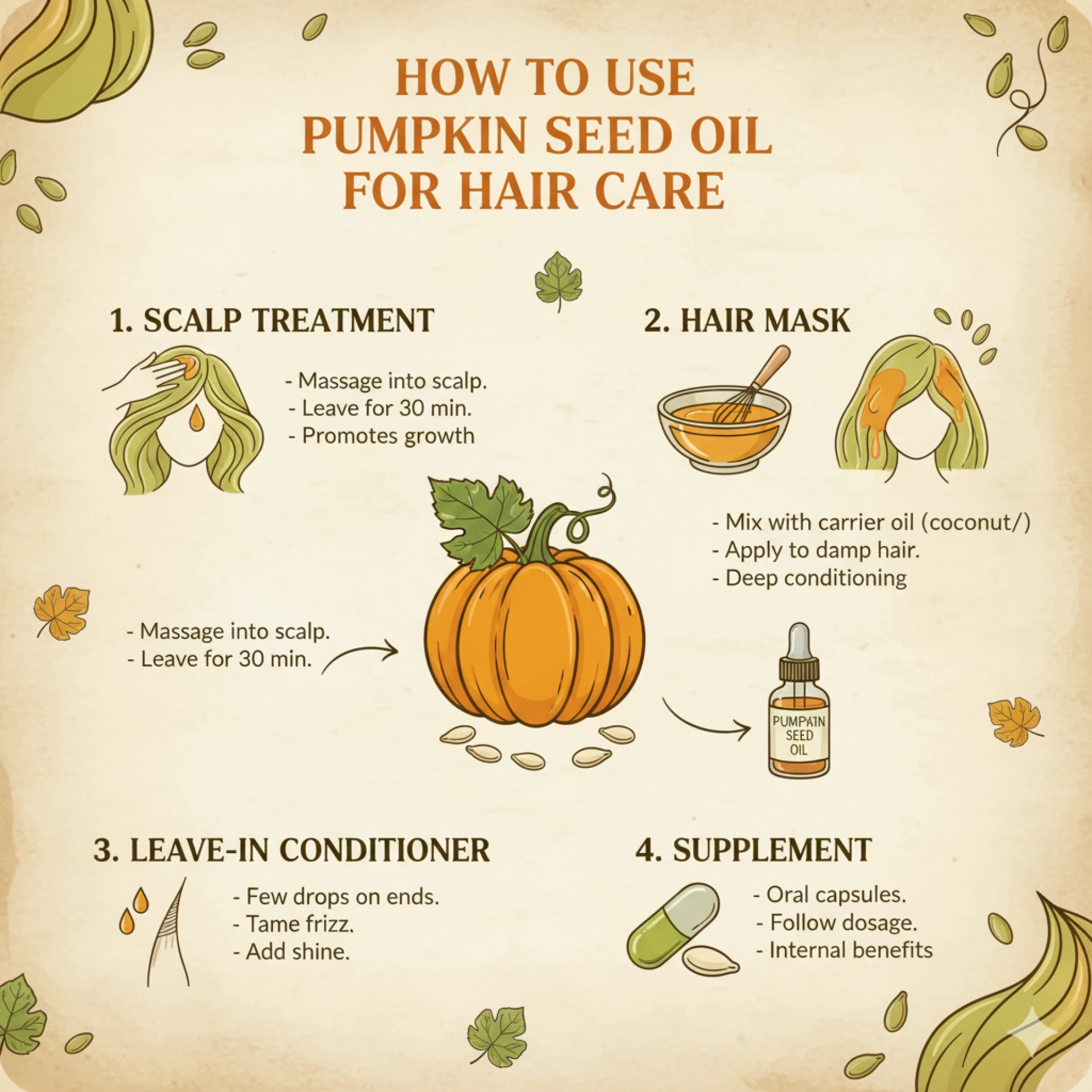 Benefits of Pumpkin Seed Oil for Hair Texture and Volume